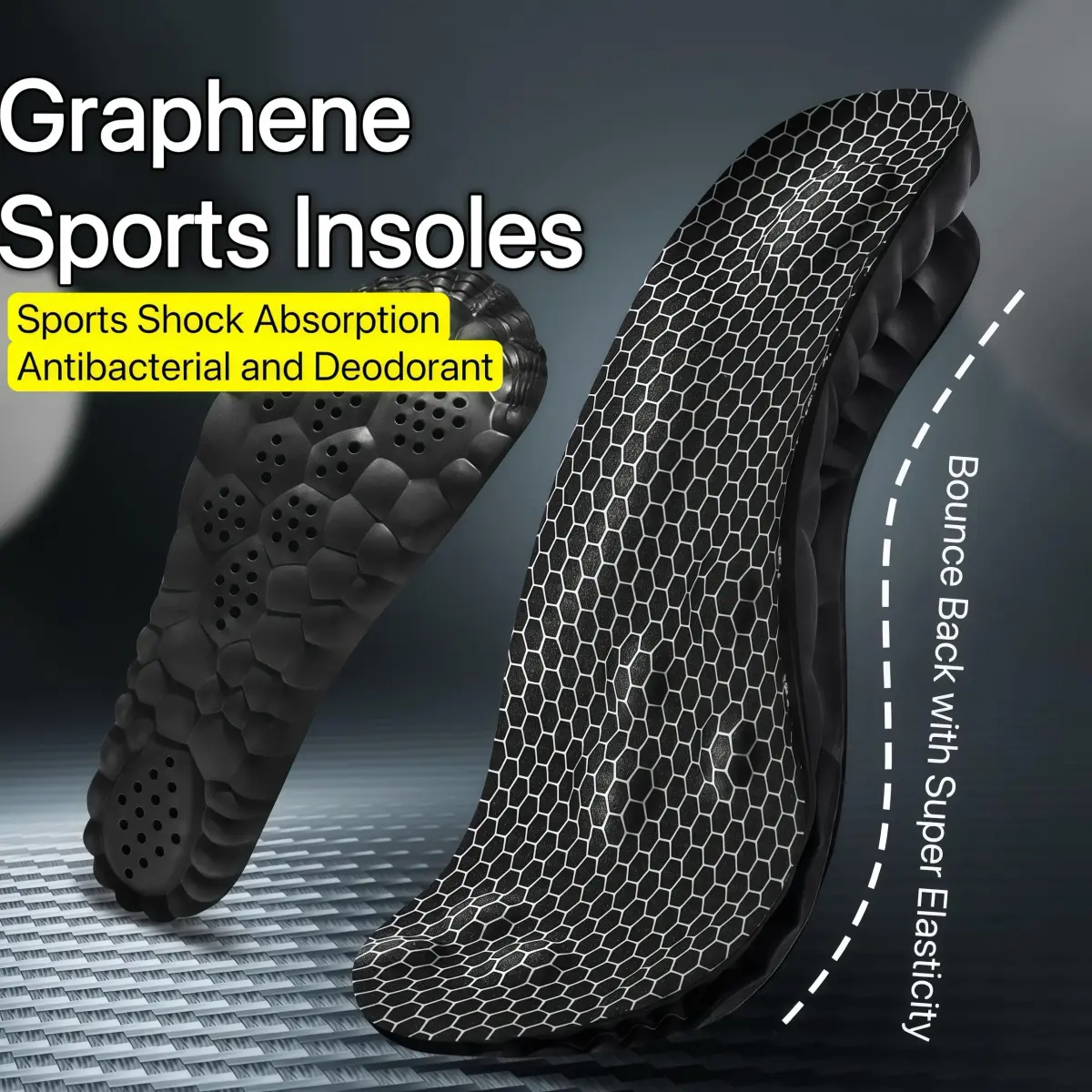 Generic Cloud Soles Arch Support Insoles for Men & Women, Black, M (25.4cm / 10in) - view 6