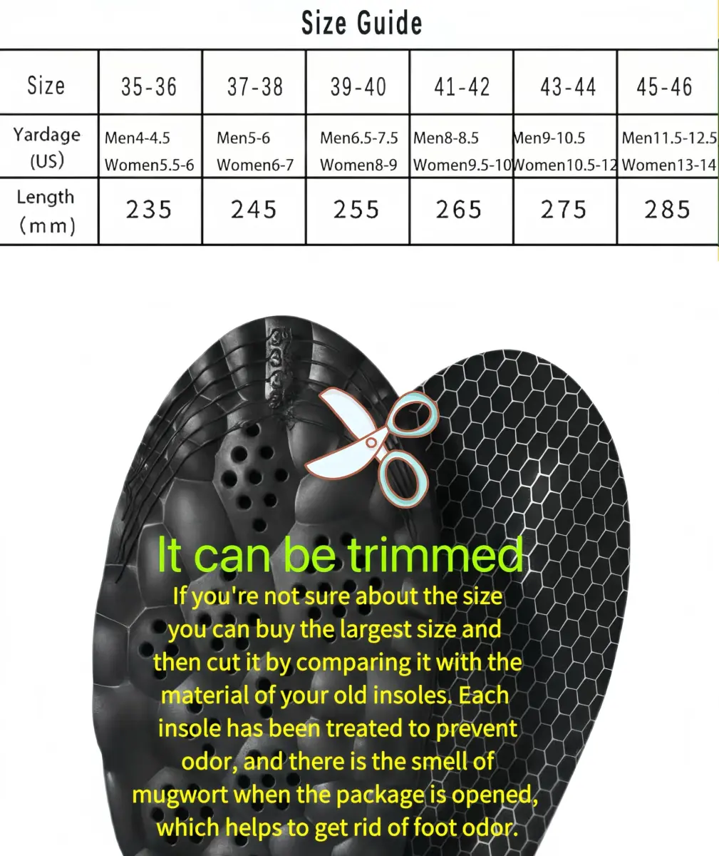 Generic Cloud Soles Arch Support Insoles for Men & Women, Black, M (25.4cm / 10in) - view 2