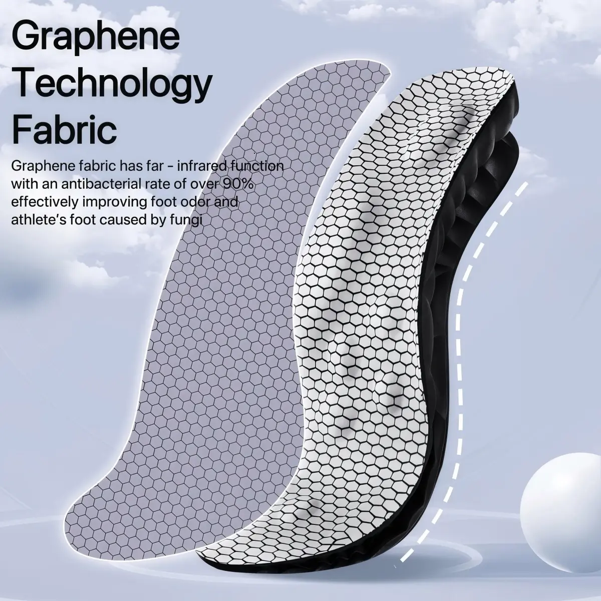 Generic Cloud Soles Arch Support Insoles for Men & Women, Black, M (25.4cm / 10in) - view 3