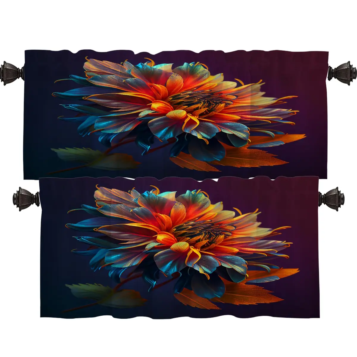 Shrahala Black 2 Pack Curtain | Blackout Thermal Insulated Rod Pocket Window Treatment - main product image