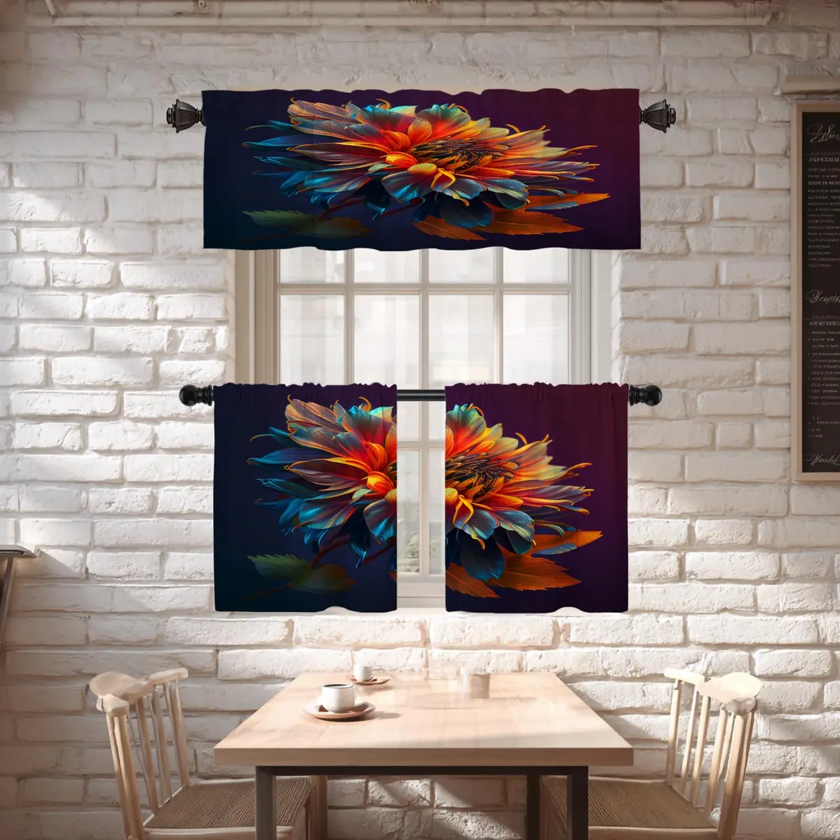 Shrahala Black 2 Pack Curtain | Blackout Thermal Insulated Rod Pocket Window Treatment - view 2