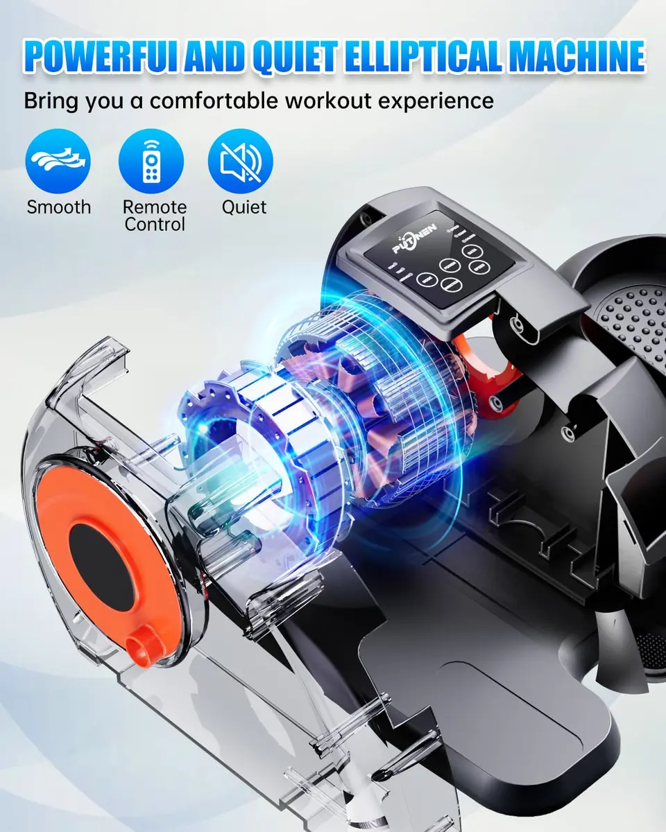 Putnen Under Desk Elliptical Machine, Electric Leg Exerciser for Seniors | 12 Speed Levels, Quiet & Portable - view 2