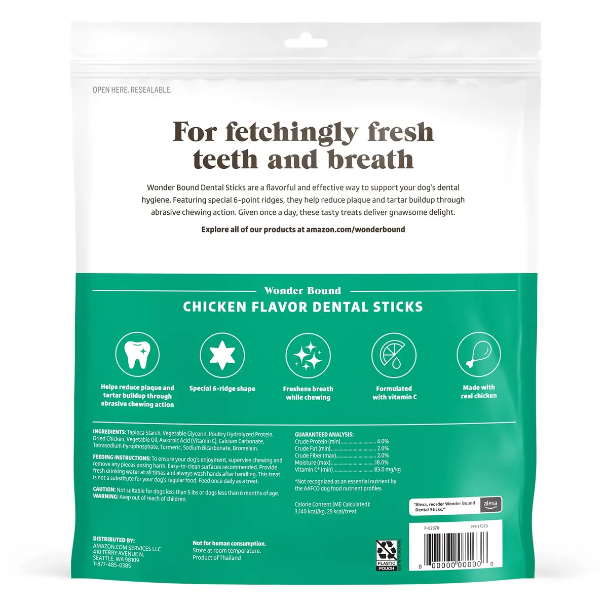 Wonder Bound Chicken Flavor Dental Sticks for Tiny Dogs 5-20 lbs | Plaque & Tartar Control - view 2