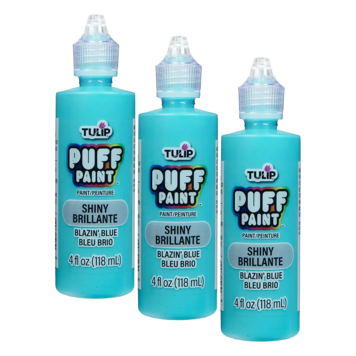 TULIP Puff Paint Slick Blazin Blue 4 Fl Oz | Textured Fabric & Textile Paint for Crafts - main product image