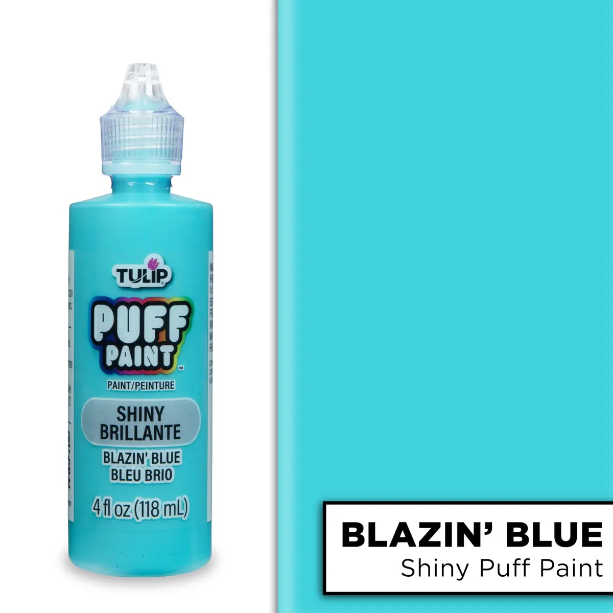 TULIP Puff Paint Slick Blazin Blue 4 Fl Oz | Textured Fabric & Textile Paint for Crafts - view 2