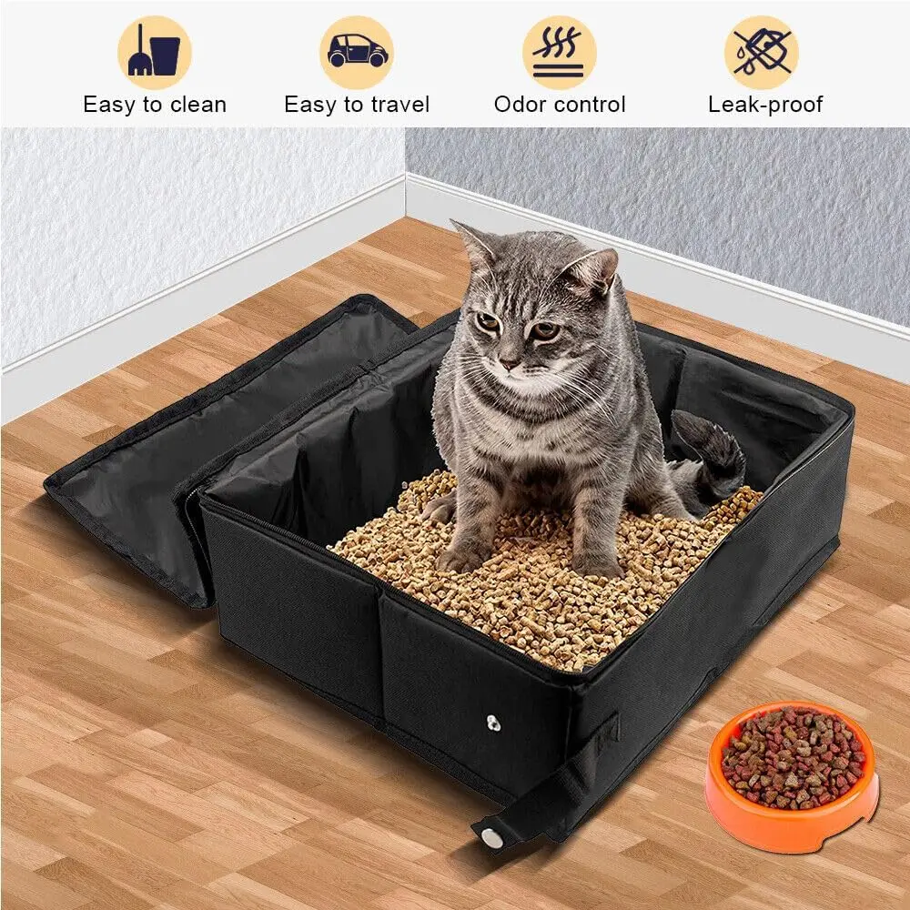 SDYQD Portable Cat Travel Litter Box Foldable Waterproof 16”L x 12.6”W x 6”H | No Leakage & Odour Control - view 7