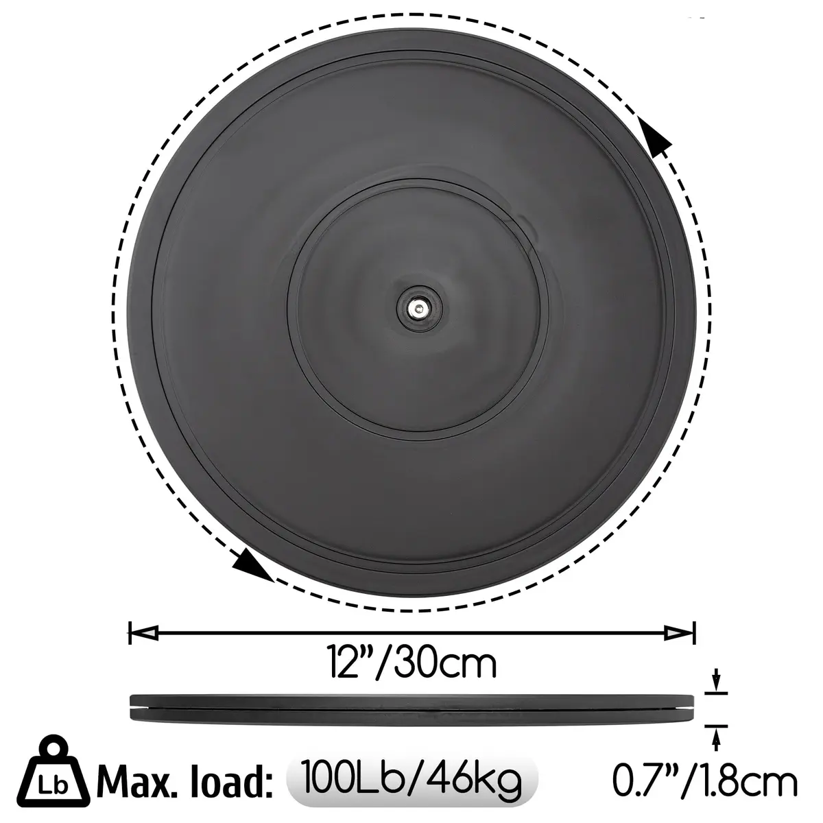 Famgee 12 Inch (30cm) Heavy Duty Lazy Susan Turntable with Steel Ball Bearings | Supports 46kg - view 6