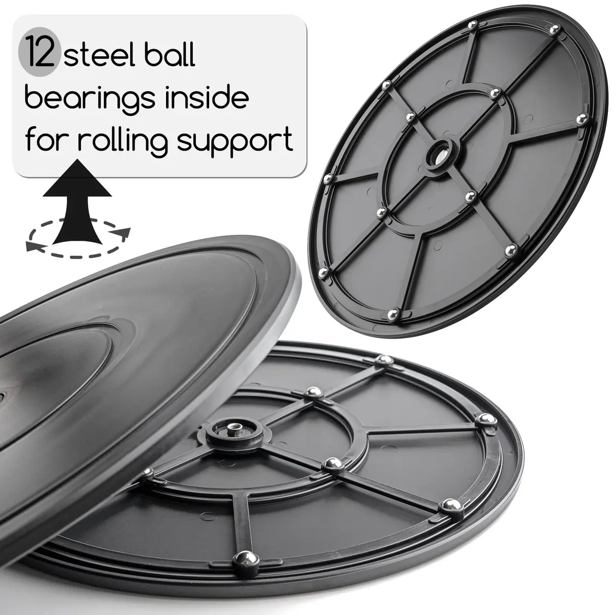 Famgee 12 Inch (30cm) Heavy Duty Lazy Susan Turntable with Steel Ball Bearings | Supports 46kg - view 3