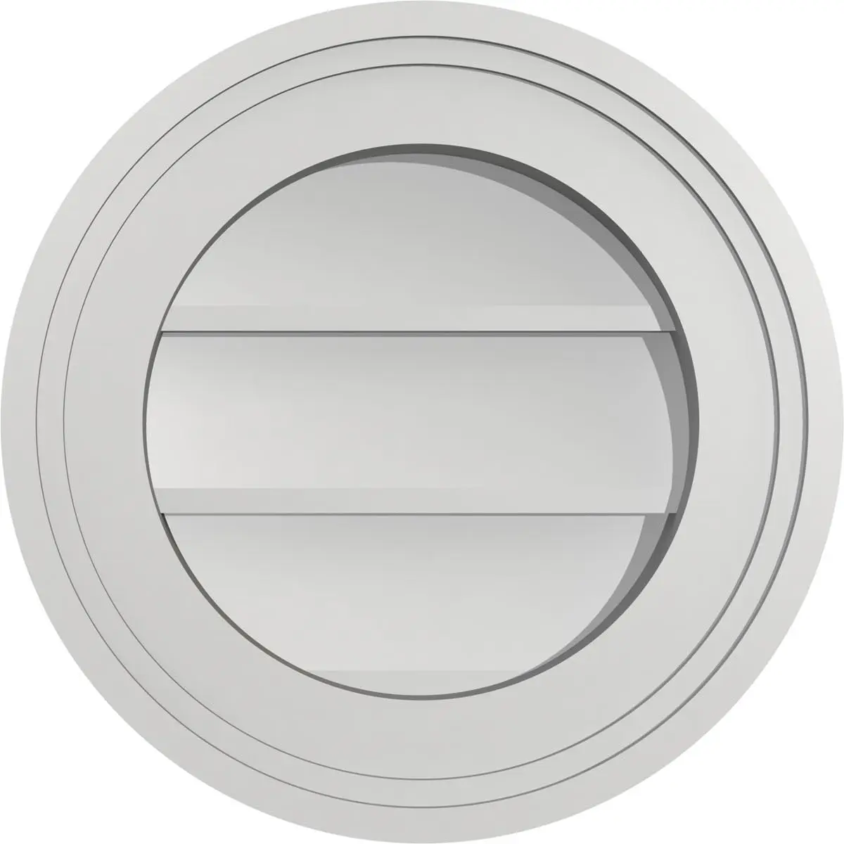 Signature Urethane 12"W x 12"H Round Surface Mount Gable Vent | Non-Functional, Primed Tan - main product image