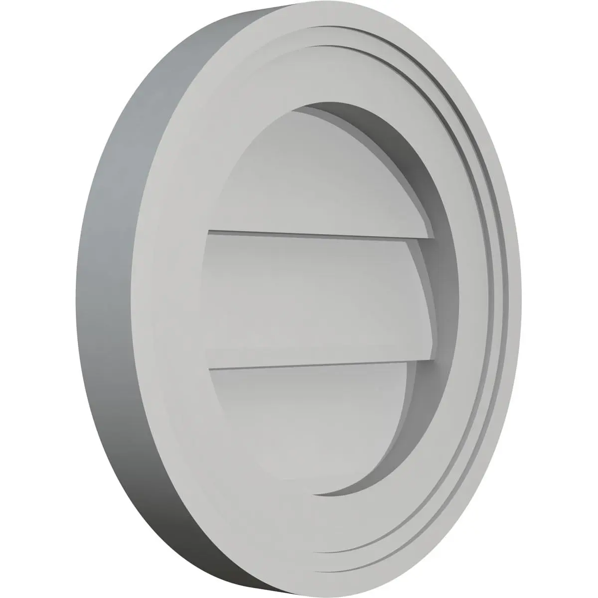 Signature Urethane 12"W x 12"H Round Surface Mount Gable Vent | Non-Functional, Primed Tan - view 2