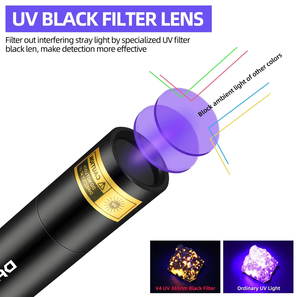 DARKBEAM UV Flashlight 365nm & 395nm Black Light 2 Pack | Dual Wavelength Detection - view 2