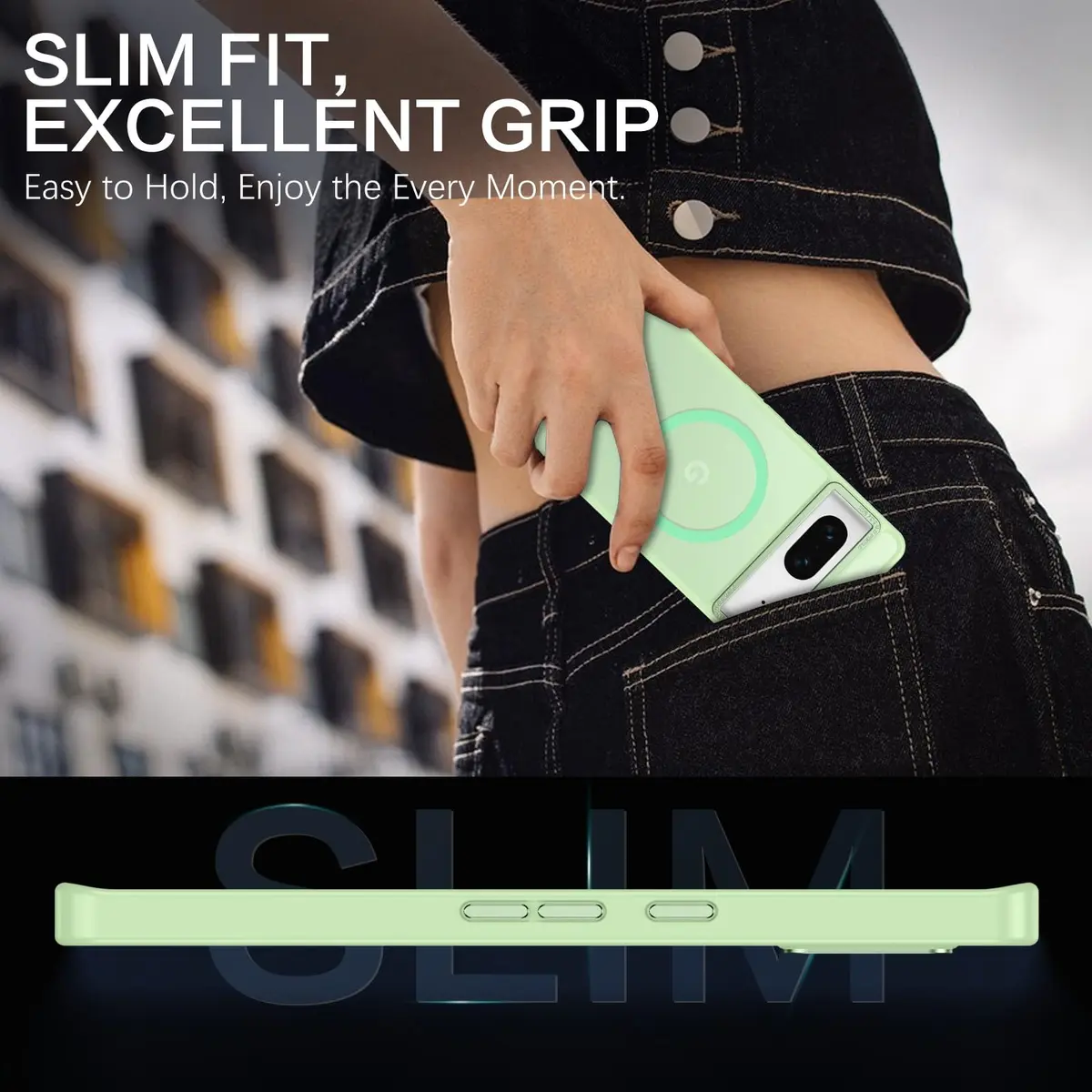 BENTOBEN Google Pixel 7 Case Matcha Green | Slim Shockproof with MagSafe (110 characters) - view 7