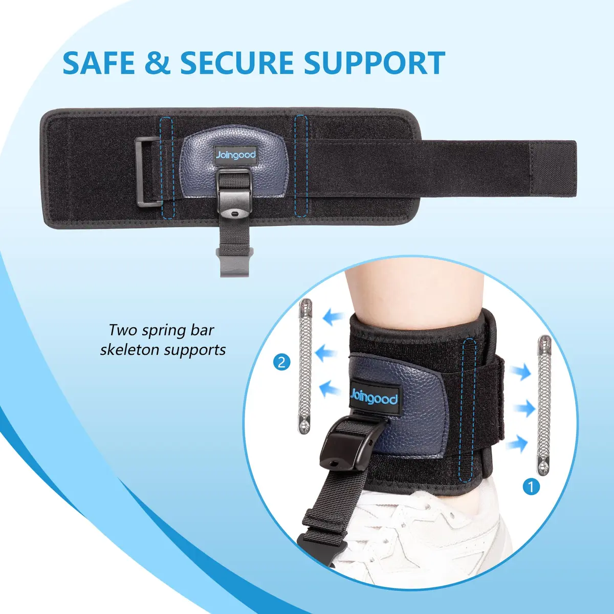 joingood AFO Foot Drop Brace for Walking | Adjustable Support for Drop Foot, Soft & Durable, Fits Left or Right Foot (S/M) - view 6