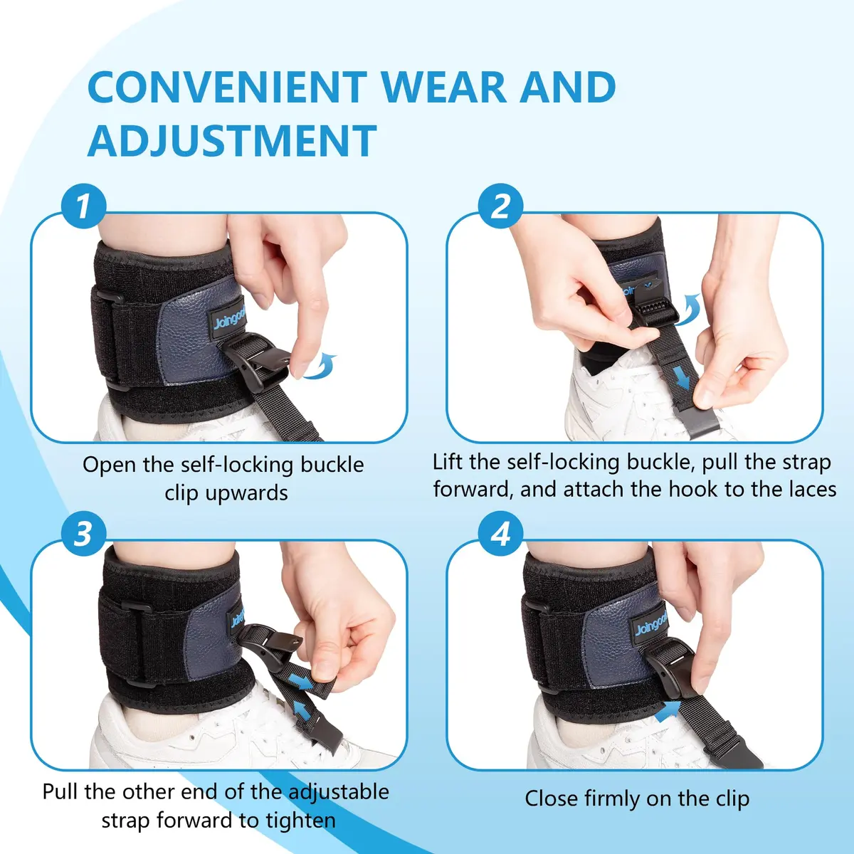 joingood AFO Foot Drop Brace for Walking | Adjustable Support for Drop Foot, Soft & Durable, Fits Left or Right Foot (L/XL) - view 7