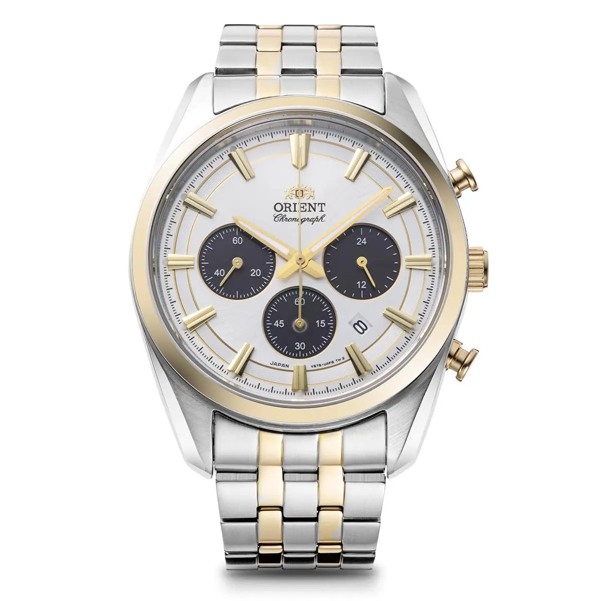 Orient Solar-Powered Chronograph Wristwatch 40mm Stainless Steel White | Sporty & Dressy - main product image