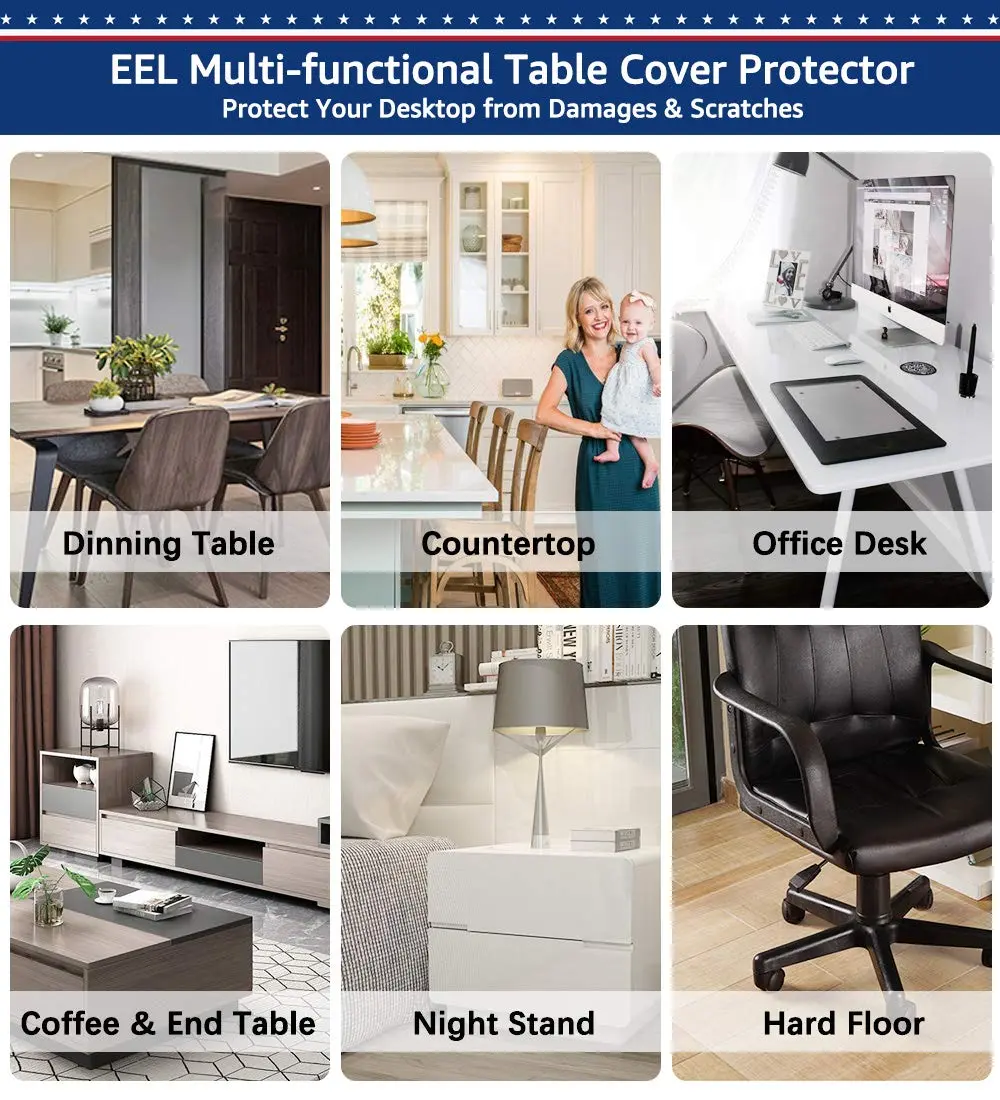 Easy Easy Life Clear Desk Mat Pad 14''x24'' (35.5cm x 61cm) | Waterproof PVC Protector with Integrated Mouse Pad - view 6