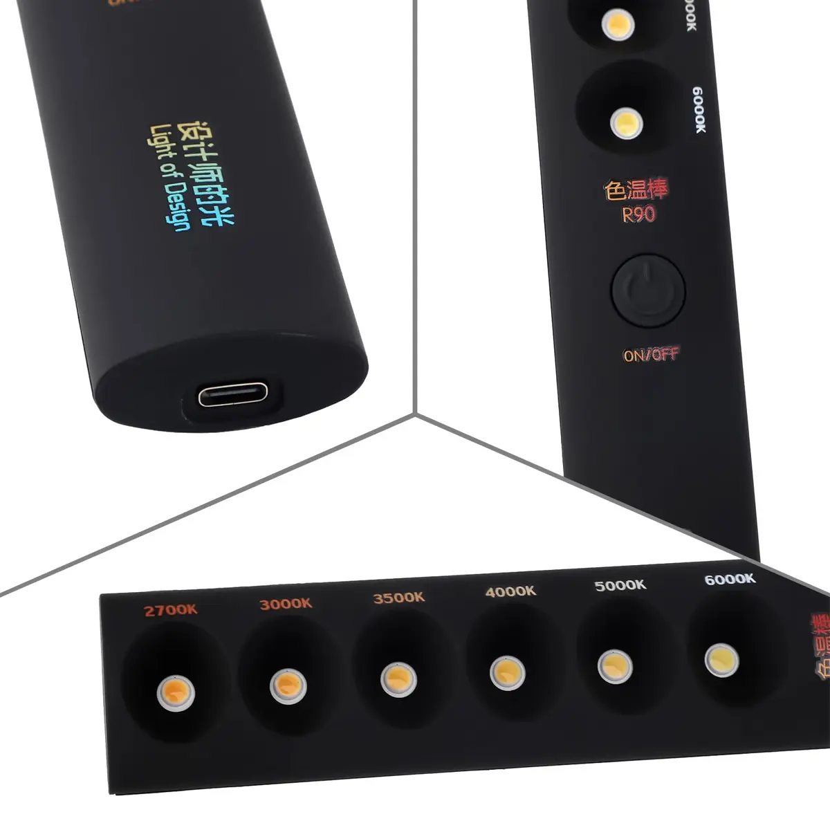 Kelepu Portable Color Temperature Light Wand 235mm (9.25in) | 2700K-6000K Adjustable Photography Light - view 7