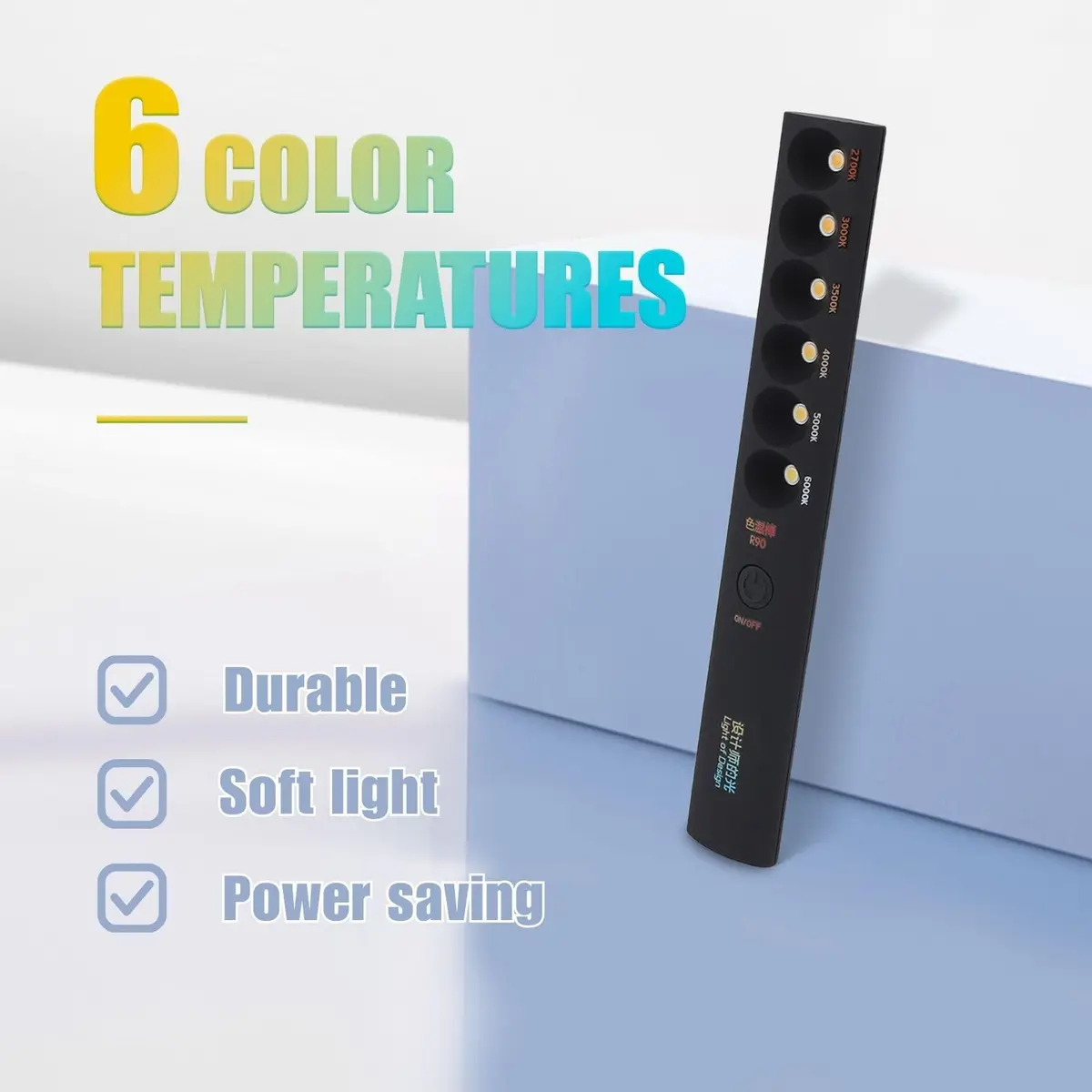 Kelepu Portable Color Temperature Light Wand 235mm (9.25in) | 2700K-6000K Adjustable Photography Light - view 3
