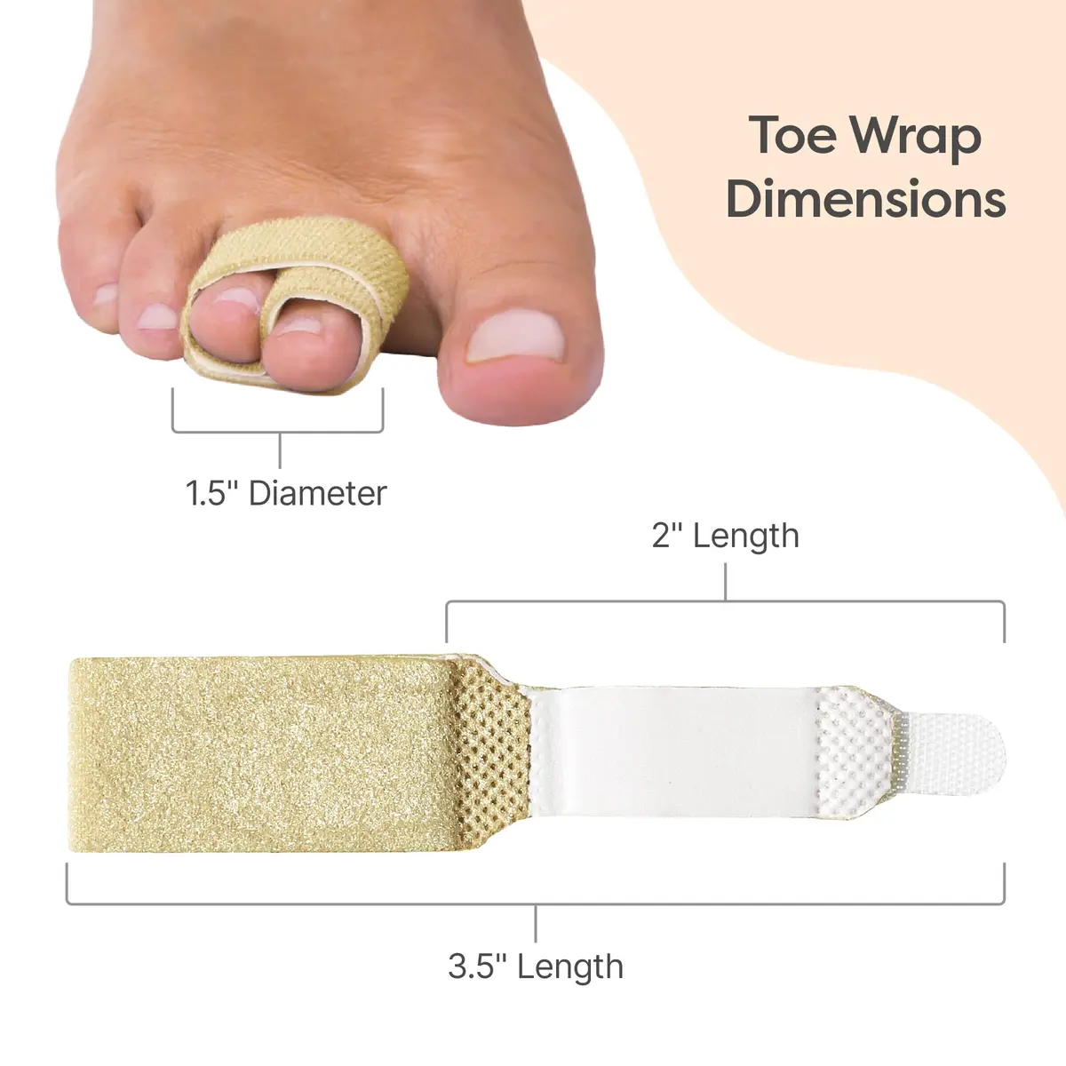 ZenToes Hammer Toe Straightener, Broken Toe Splint & Buddy Wraps, 4 Ct | Firm Support Beige - view 7