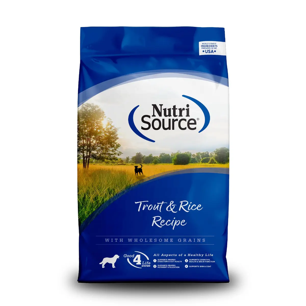 NutriSource Trout & Rice Dog Food 12LB | Easy Digest, High-Quality Protein - main product image
