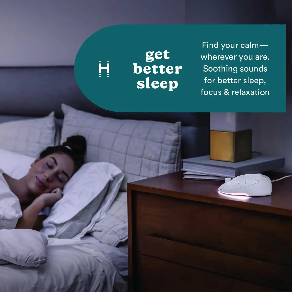 Homedics Sleep Better Portable Sound Machine with Night Light, 12 Soothing Sounds, 25ml (0.811 Fl Oz) | Ideal for Travel & Baby Sleep - view 2