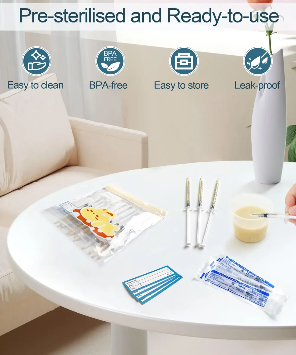 Kid2Kit 1mL Colostrum Collection Syringe Kit 100 Count | Sterile, BPA-Free, Includes Measuring Cup & Storage Bags - view 3
