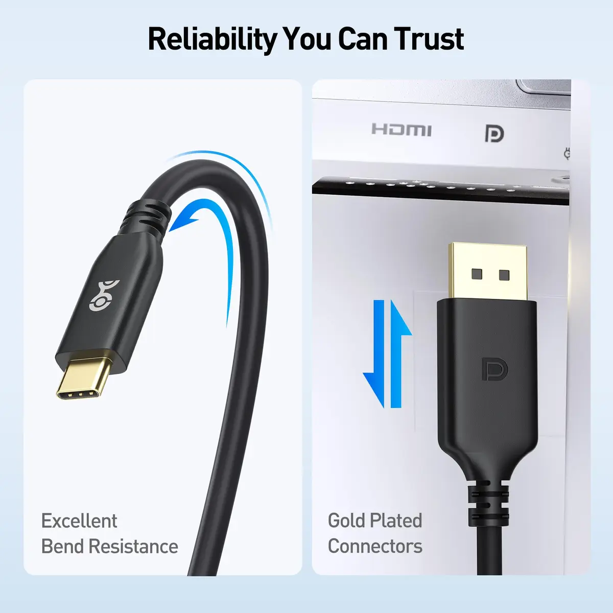 Cable Matters USB C to DisplayPort 2.1 Cable 6.6ft | 8K@120Hz, VESA Certified, Thunderbolt 4 Compatible - view 7