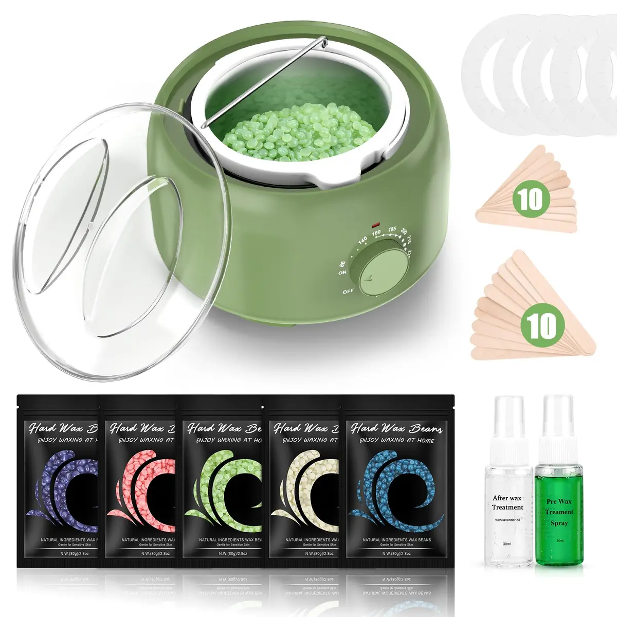TIKESI Waxing Kit with Wax Warmer 14oz | Full Body Hair Removal for Women Men - main product image