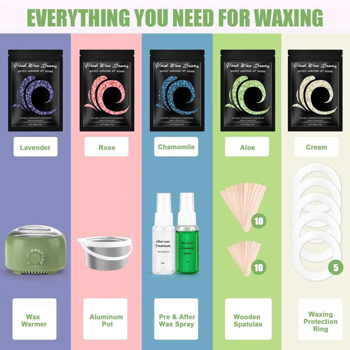 TIKESI Waxing Kit with Wax Warmer 14oz | Full Body Hair Removal for Women Men - view 6