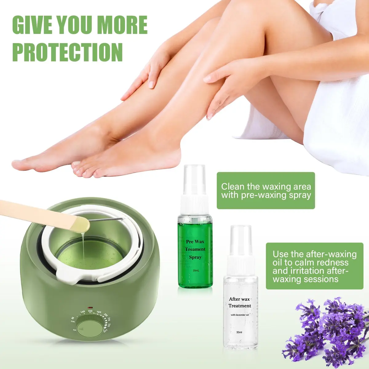 TIKESI Waxing Kit with Wax Warmer 14oz | Full Body Hair Removal for Women Men - view 3