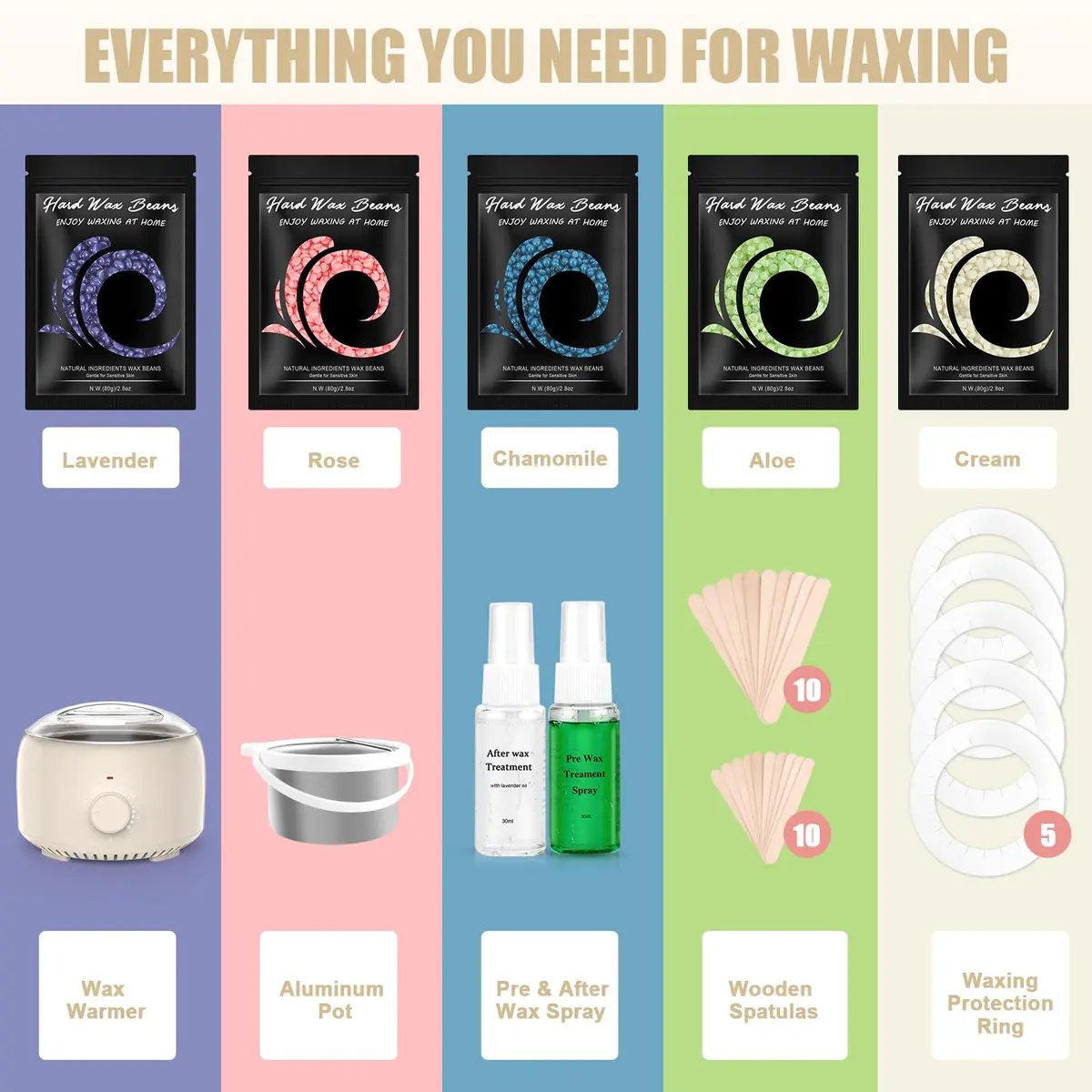 TIKESI Waxing Kit with Warmer 14oz | Full Body Hair Removal for Women Men - view 6