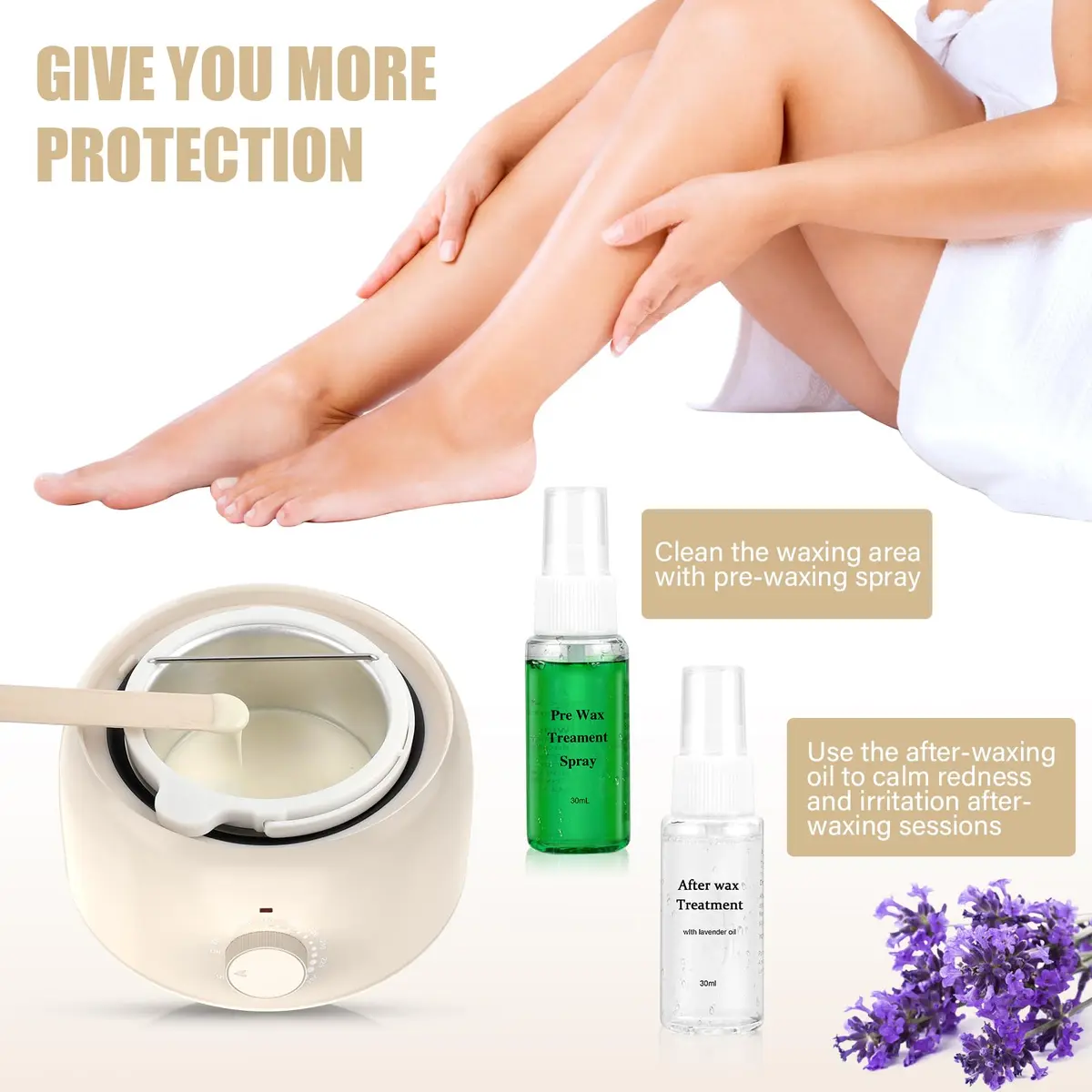 TIKESI Waxing Kit with Warmer 14oz | Full Body Hair Removal for Women Men - view 3