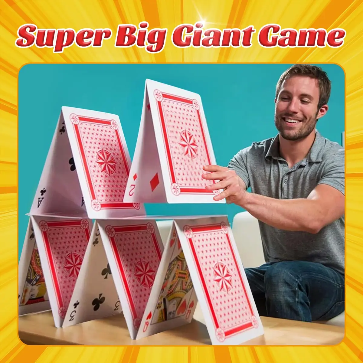 SeptCity Jumbo Playing Cards, Super Big Giant Game (1 Pack) (16 Times) | Oversized Cards for Fun & Decoration - view 5