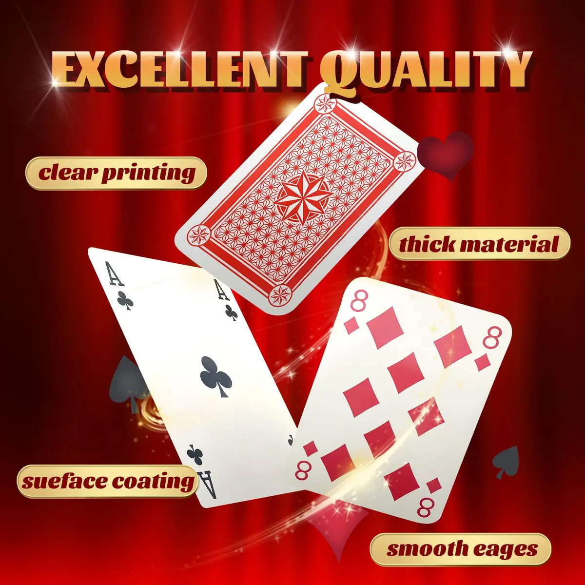 SeptCity Jumbo Playing Cards, Super Big Giant Game (1 Pack) (16 Times) | Oversized Cards for Fun & Decoration - view 3