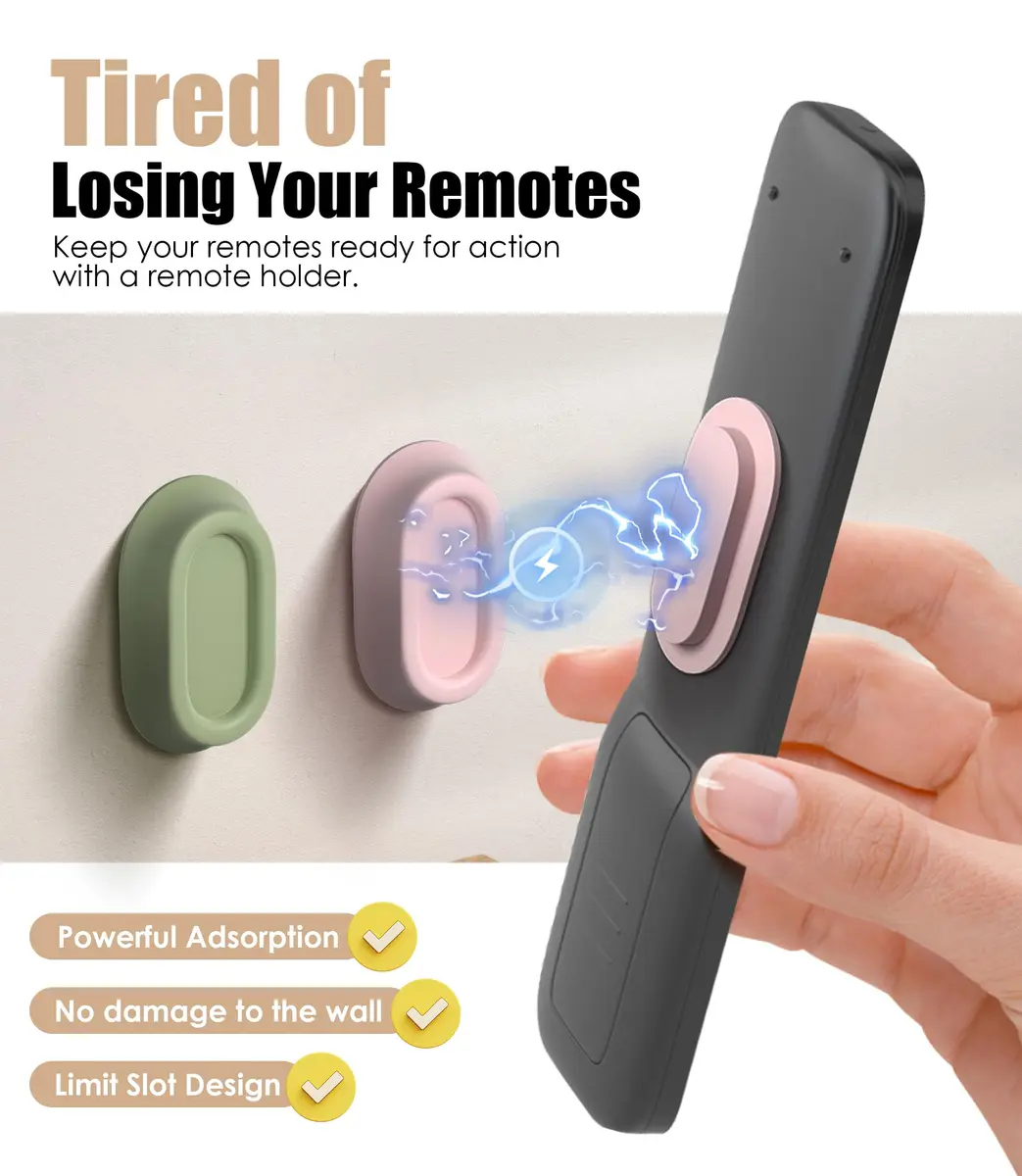 Nearockle Magnetic Remote Control Holder Wall Mount - 5 Pack | Strong N52 Magnet Adsorption - view 4
