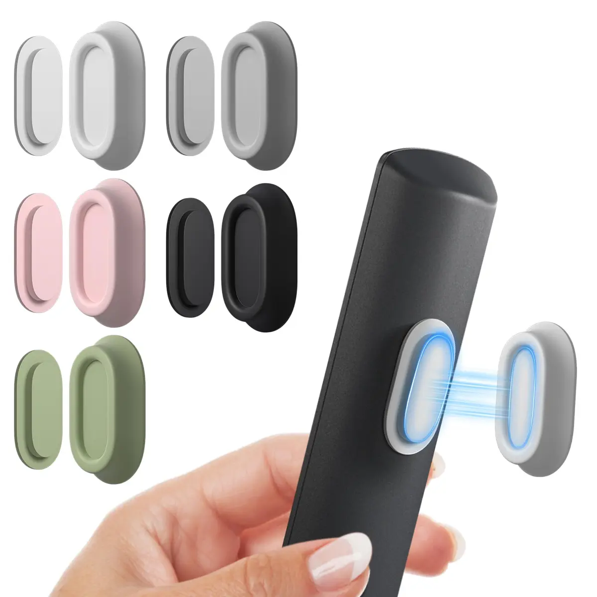 Nearockle Magnetic Remote Control Holder Wall Mount - 5 Pack | Strong N52 Magnet Adsorption - main product image