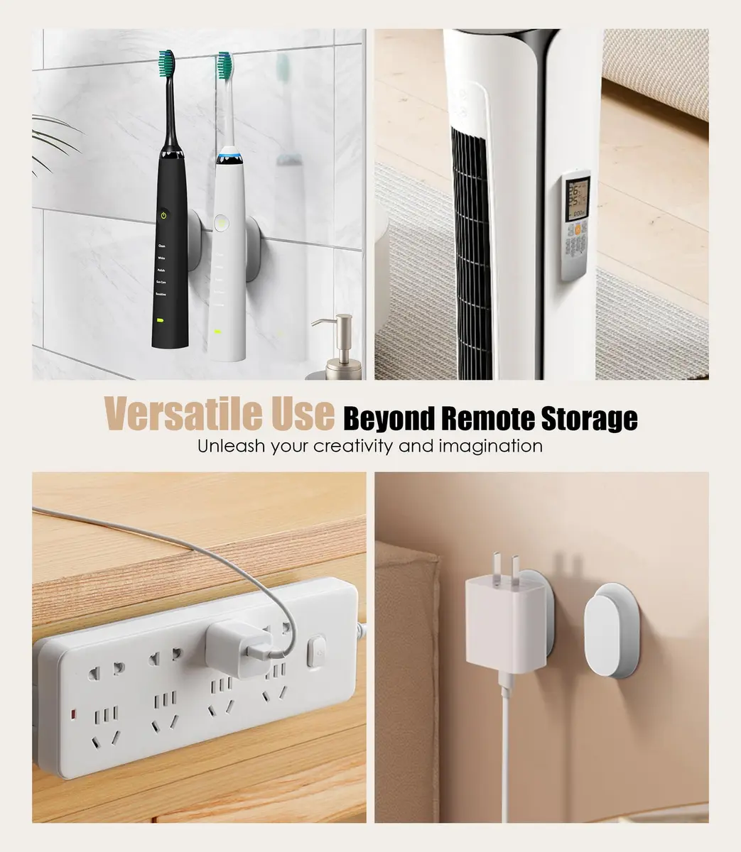 Nearockle Magnetic Remote Control Holder Wall Mount 5-Pack White | Strong N52 Magnet Adsorption for TV/Fan Remotes - view 6
