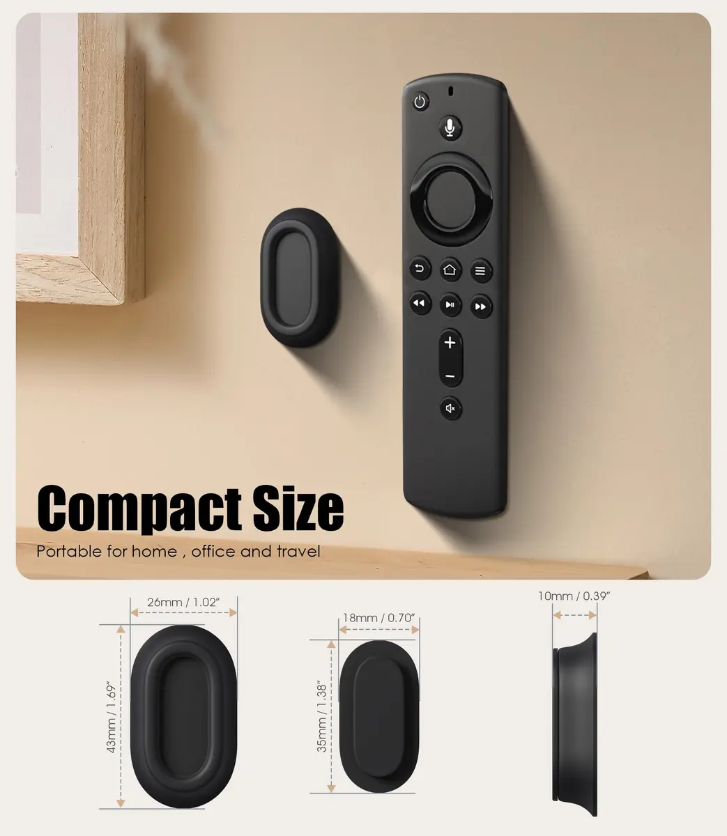 Nearockle Magnetic Remote Control Holder Wall Mount for TV/Fan, 5-Pack Black | Strong N52 Magnet Adsorption - view 2