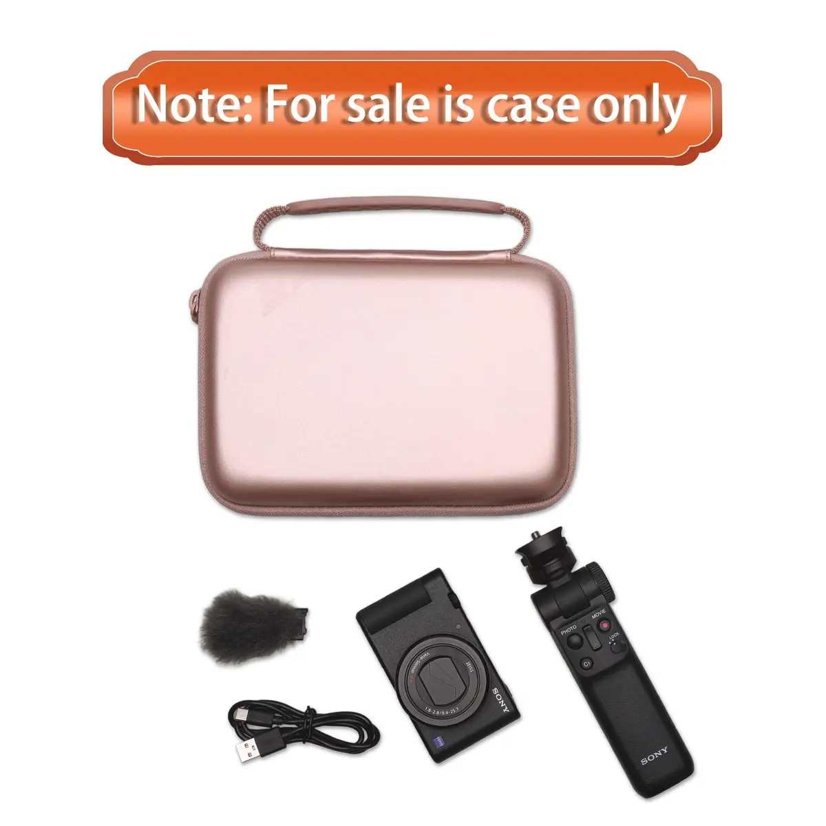 L LTGEM Camera Case for Sony ZV-1F/ZV-1/ZV-1 II | Shockproof & Water-Resistant Rose Gold - view 9