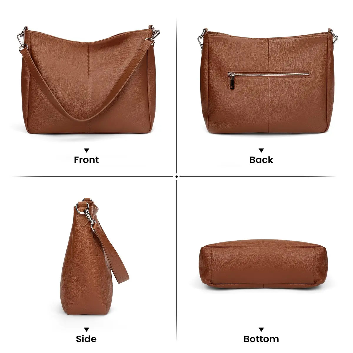 befen Genuine Leather Hobo Bag for Women | Adjustable Crossbody Shoulder Purse - view 7