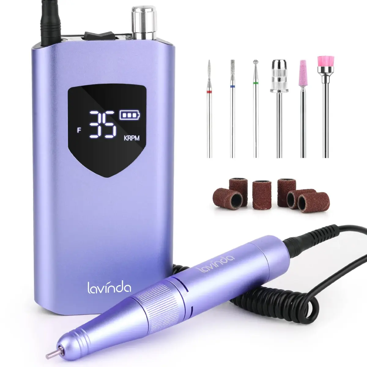 Lavinda Professional Nail Drill 35000 RPM Cordless Efile | Smooth Aluminum Alloy Handpiece - main product image