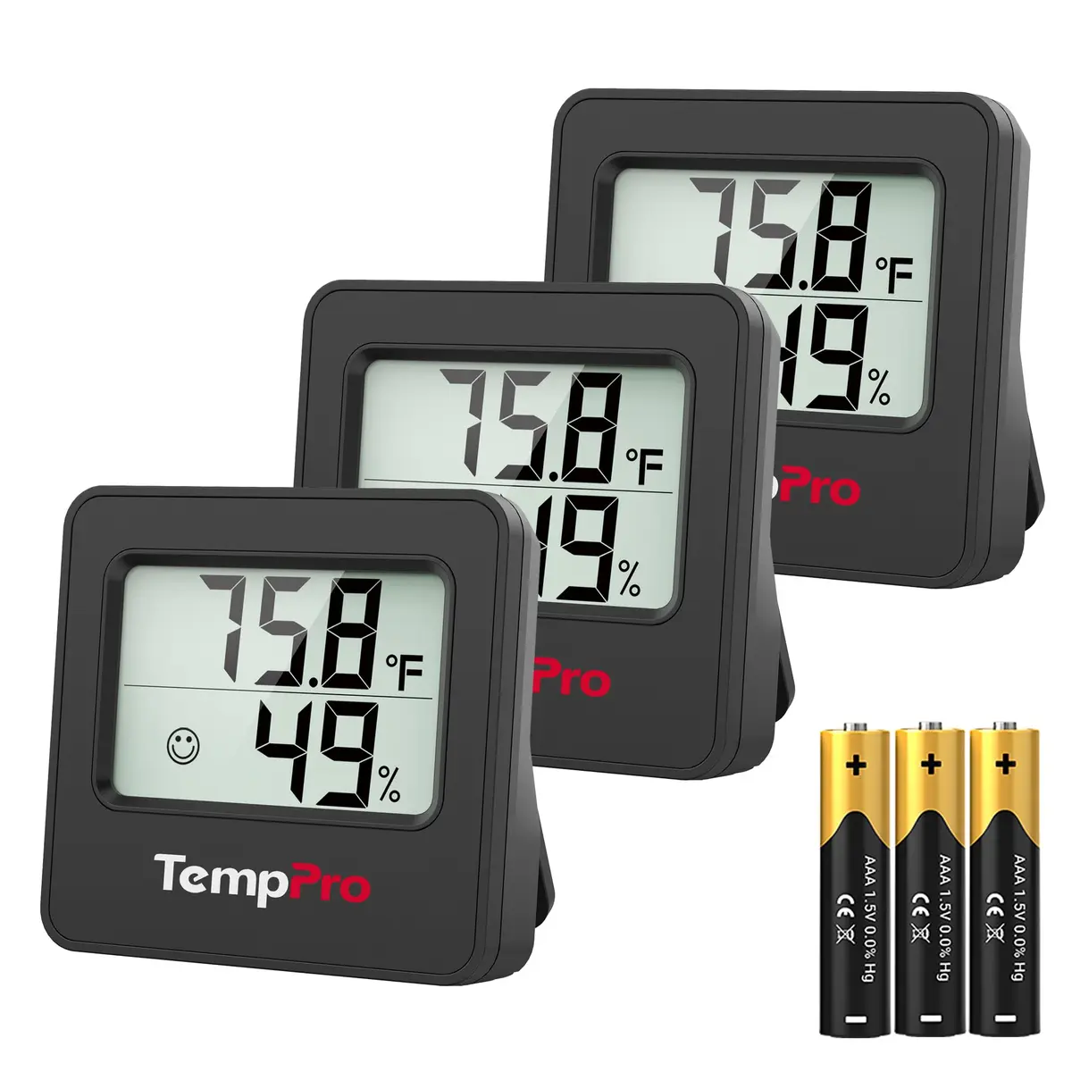 TempPro TempAir 3 Pack Indoor Thermometer & Hygrometer | Accurate Digital Room Monitor for Home - main product image
