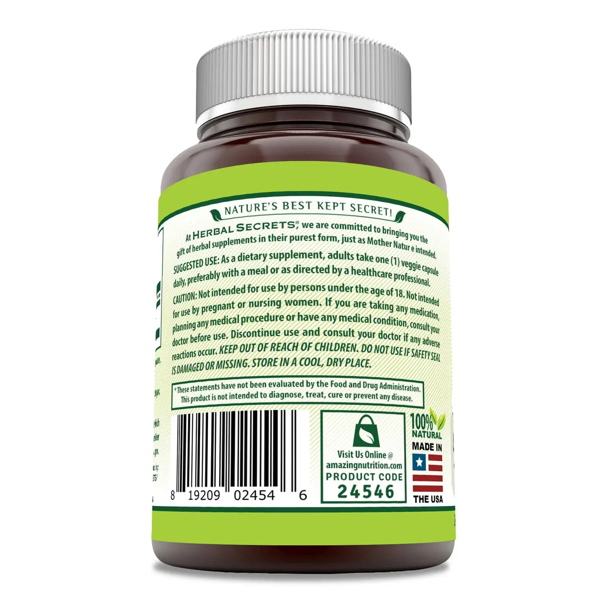 Herbal Secrets Grapeseed Extract 400 mg Veggie Capsules | Gluten Free, 240 Count - view 3