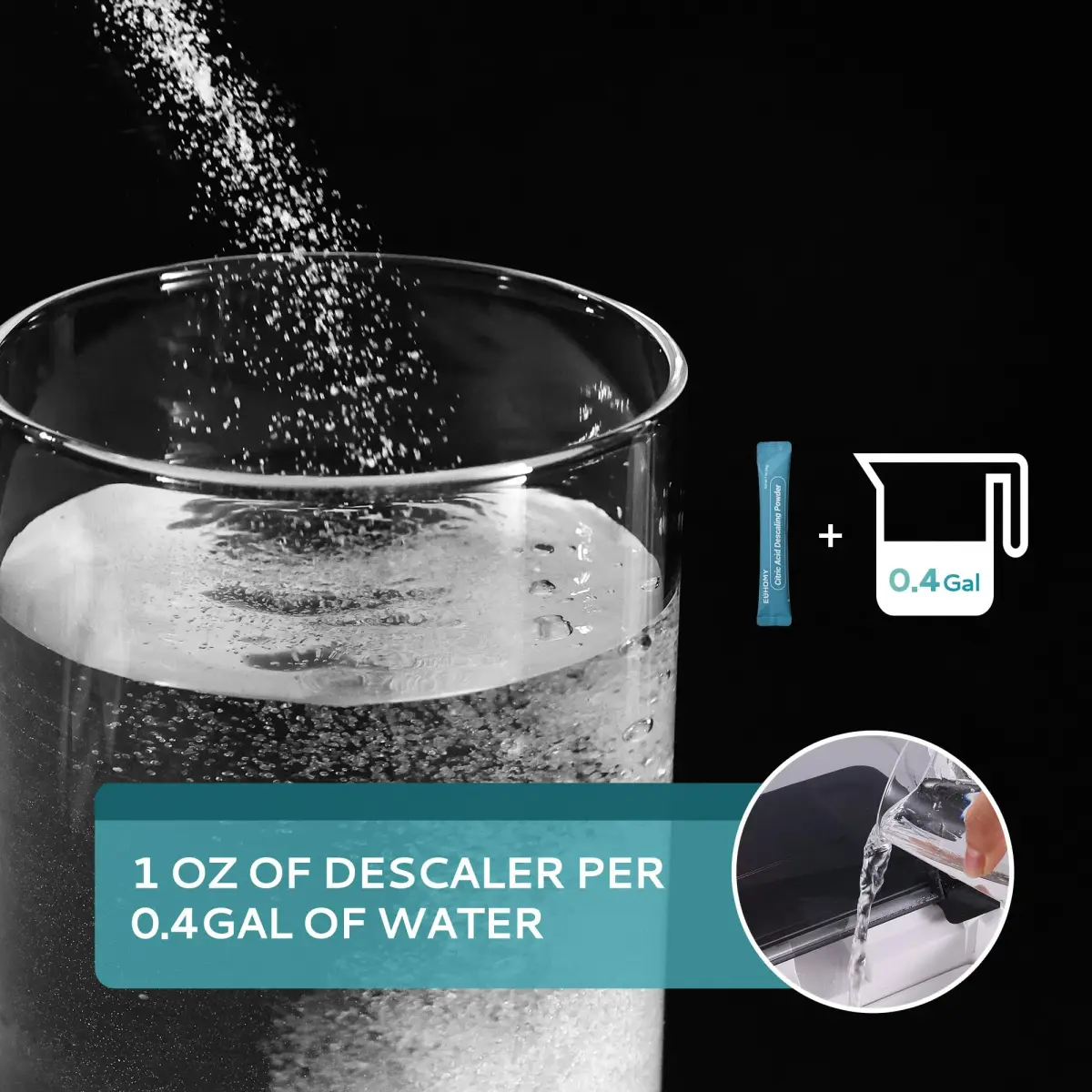 EUHOMY Ice Maker Cleaner & Descaler 4 Use (113g / 4 oz) | Organic Citric Acid Powder for All Brands - view 4