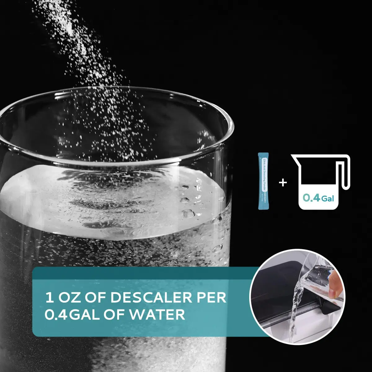 EUHOMY Ice Maker Cleaner & Descaler Powder 24 Uses | Organic Citric Acid for All Brands - view 4