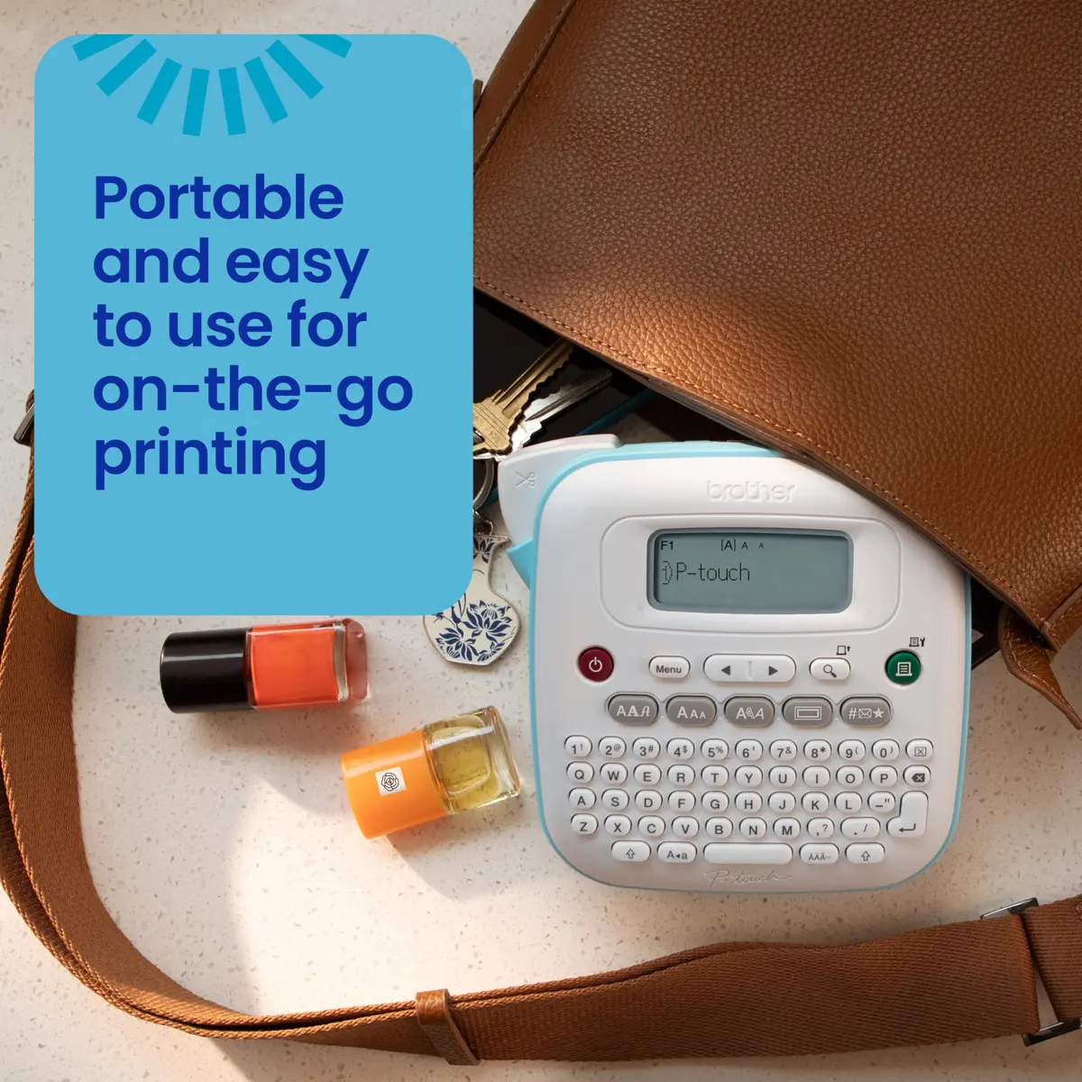 Brother P-Touch PT-N20 Label Maker | 12mm Wide Labels, QWERTY Keyboard, 220V Compatible - view 3