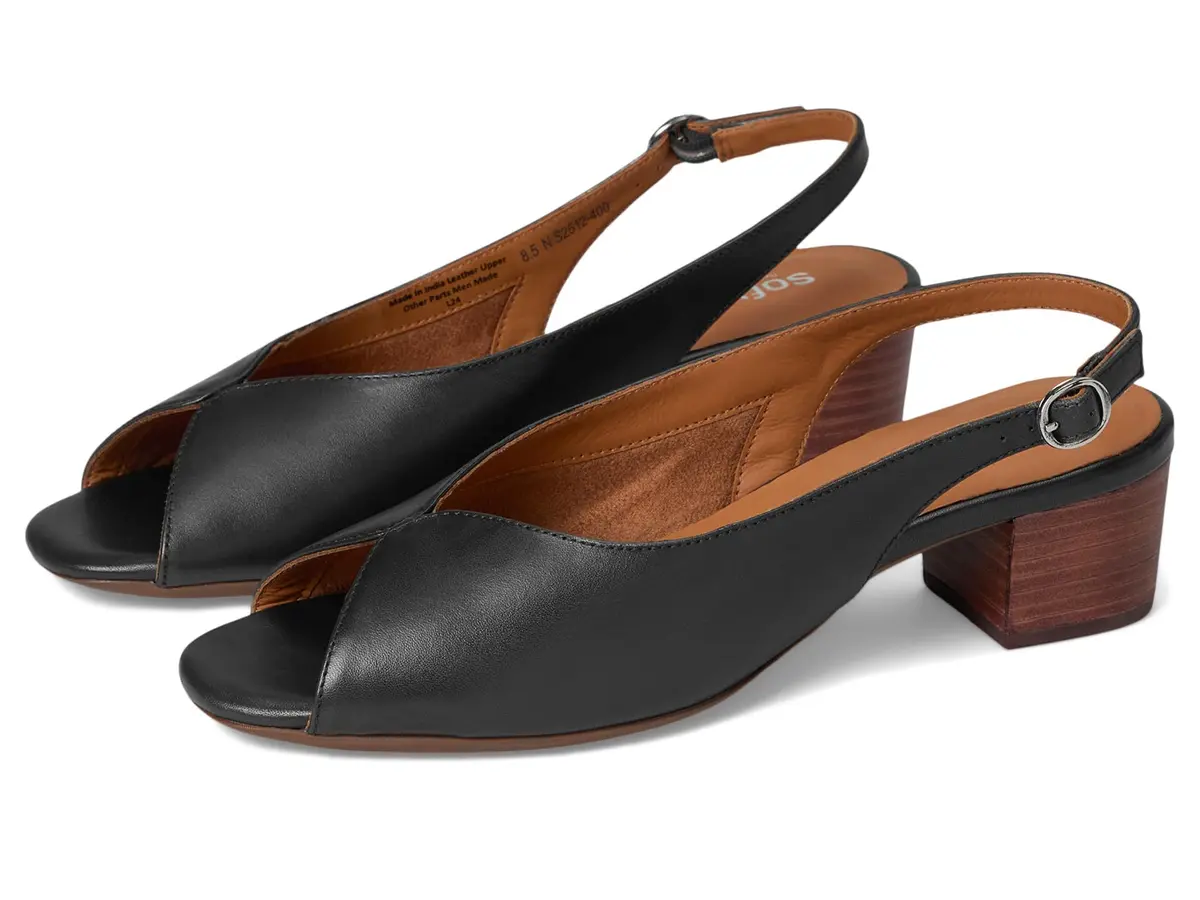 SoftWalk Lakewood Sandal Navy 12 Medium | Leather Dressy Heel with Adjustable Buckle - main product image