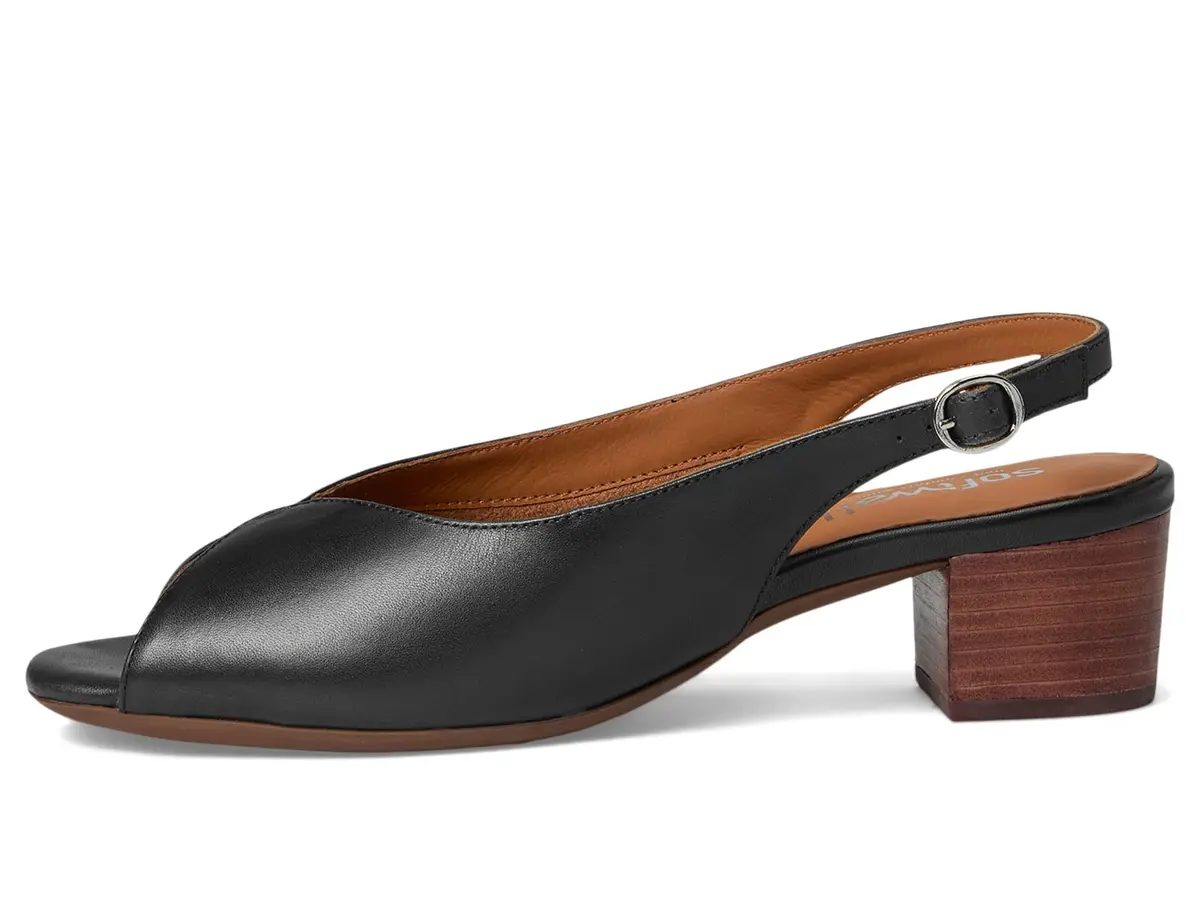 SoftWalk Lakewood Sandal Navy 12 Medium | Leather Dressy Heel with Adjustable Buckle - view 6