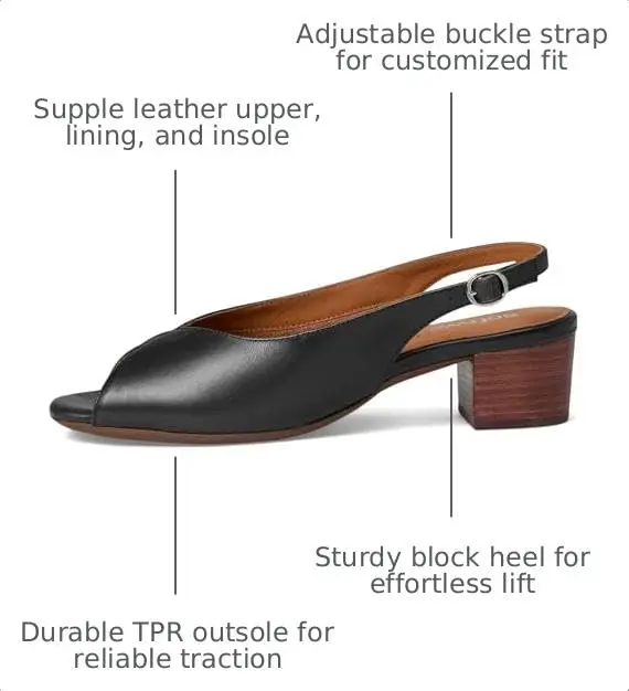 SoftWalk Lakewood Sandal Navy 12 Medium | Leather Dressy Heel with Adjustable Buckle - view 3
