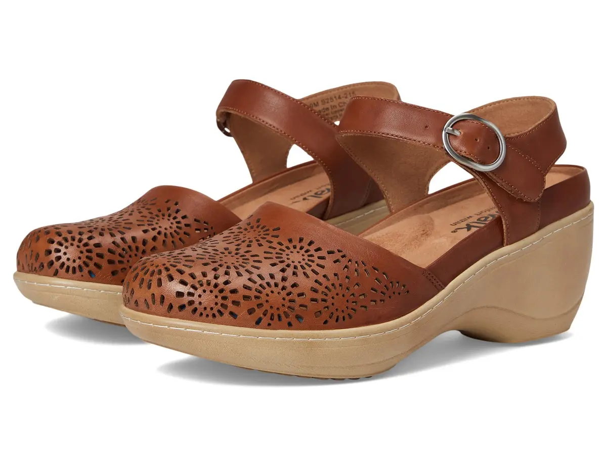 SoftWalk Womens Mabelle Perf Luggage 10 Narrow | Leather Casual Shoes for Women - main product image